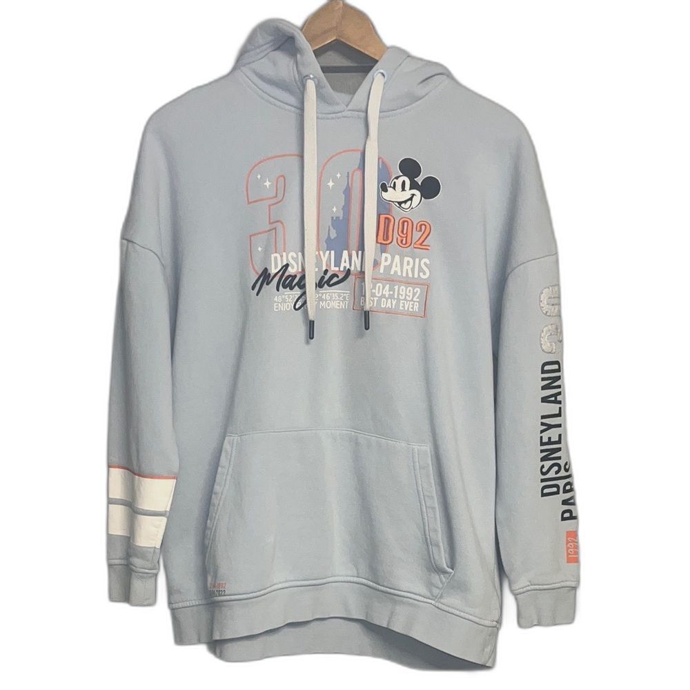 Disneyland Paris Size Small Sky Blue Mickey Mouse Hoodie embroidery #disney 90’s